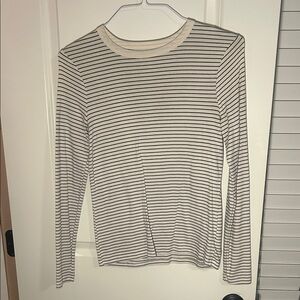 a new day Cream and Black Striped Long Sleeve Tee